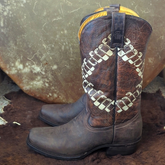 TIN HAUL "Bandolero" Old West Wanted Poster cowboy western square toe boots 11D - Picture 4 of 16